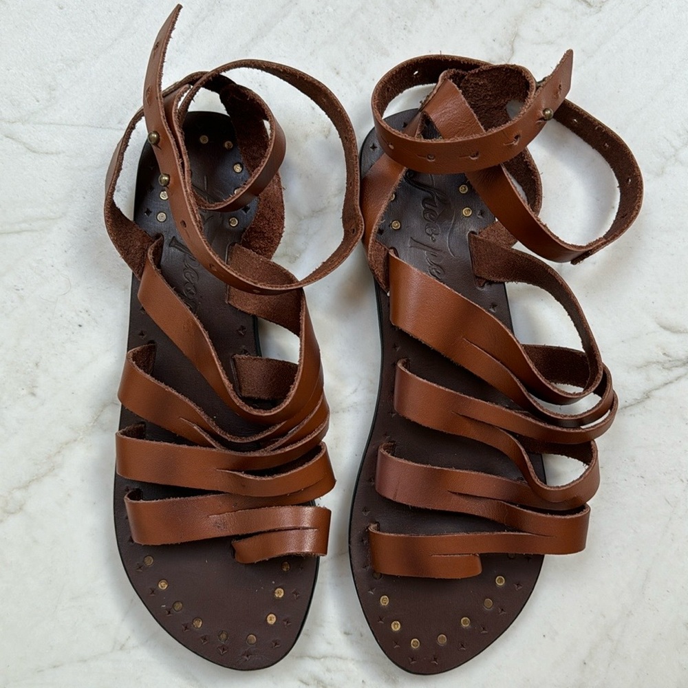 Free People Boho Flat Sandals w/ankle strap